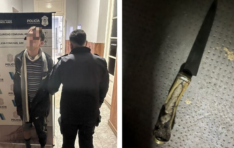 Lo detienen por amenazar con un cuchillo a dos personas