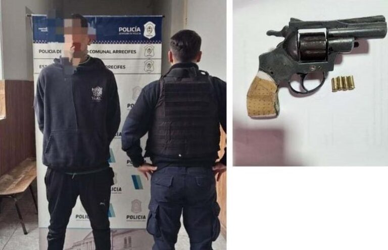 Andaba a los tiros en la calle y lo detuvieron