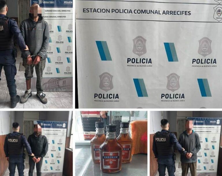 Robaron bebidas en un supermercado y los agarraron