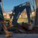 Trabajan en un sector de Avenida Perón que se hundió