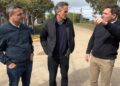 Bouvier recibió a Katopodis y Gabilondo en la obra de reasfaltado de Fonavi