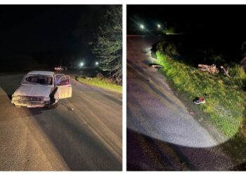 Todd: violento choque entre un auto y una moto