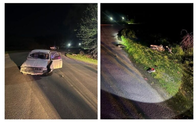 Todd: violento choque entre un auto y una moto