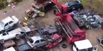 Empezó la compactación de vehículos secuestrados en Arrecifes
