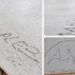Inexplicable: estaban asfaltando una calle y unos bobos la escribieron